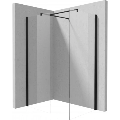 Kabina prysznicowa walk-in 80+80cm Deante KERRIA PLUS NERO KTS N38P,KTS N38P czarny mat