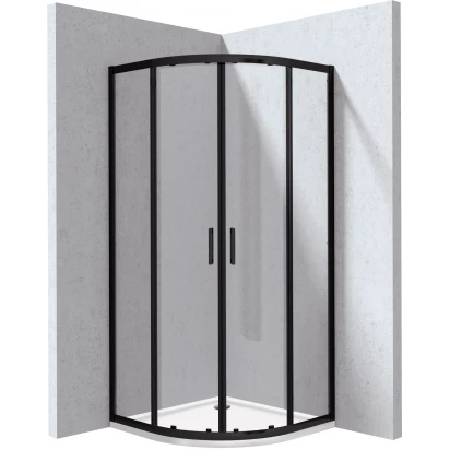 Kabina prysznicowa z brodzikiem półokrągła - 90x90 cm Deante FUNKIA EVO KYPPN099P nero