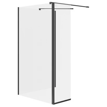 Kabina walk-in z ruchomą ścianką 90x100x30x200 Cersanit MILLE S601-188 czarna