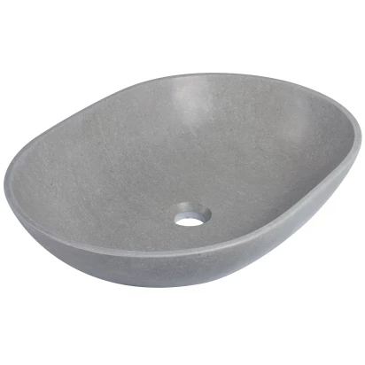 Kamienna umywalka nablatowa 60x43 AD naturalnie PINATUBO KUN-003SZ szara
