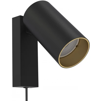 Kinkiet z przewodem Nowodvorski MONO I 7765 czarna/złota