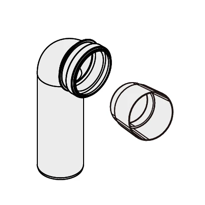 Kolano odpływowe PE DN 90/90 295*120 Jomo TSR  116-000000236/171-20110000-00