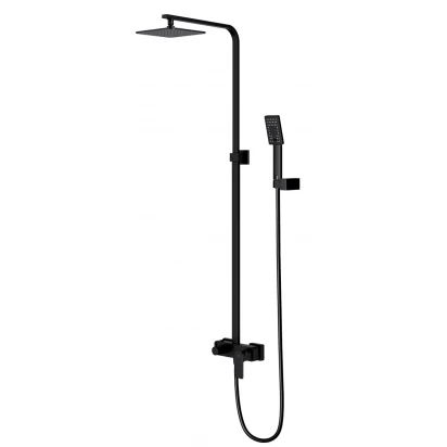 Kolumna prysznicowa z baterią natynkową Omnires BARETTI  BA7844BL czarna mat