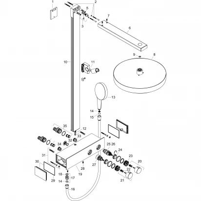 Kolumna prysznicowa z termostatem Hansgrohe RAINFINITY 26853000