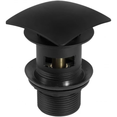 Korek click-clack kwadratowy z przelewem Deante NHC B11B czarny mat