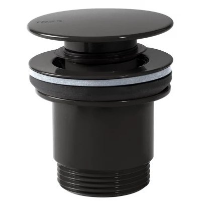 Korek umywalkowy click-clack otwarty Tres 24284010NE czarny/chrom