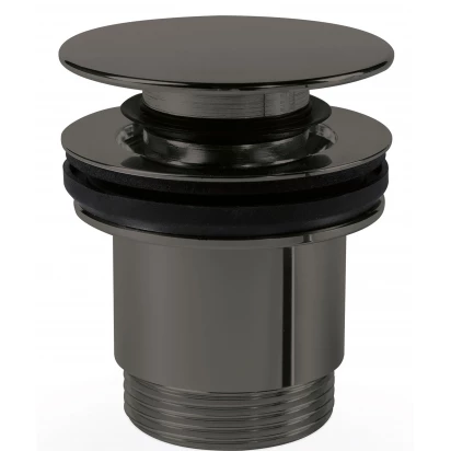 Korek umywalkowy klik-klak okrągły 60 mm Tres  24284001KM czarny metalizowany