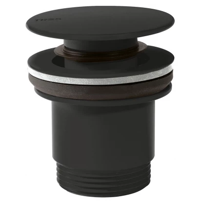 Korek umywalkowy klik-klak otwarty Tres 24284010NM czarny mat