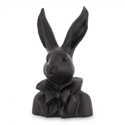 Królik z muszką popiersie czarna figurka 35cm Antique 153700