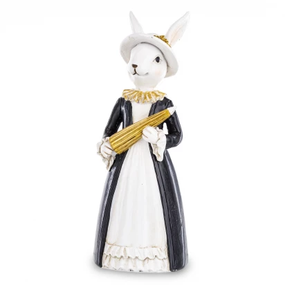 Królik zając w sukni z parasolką figurka 19,5cm Casablanca 162721