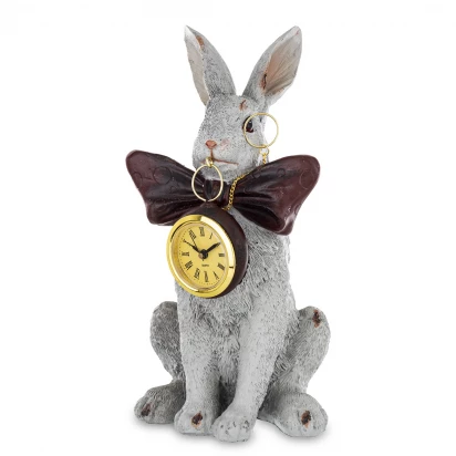 Królik zając z zegarkiem i muszką figurka 24cm Pierrot 163232