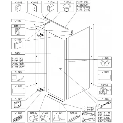 Łącznik do kabiny prysznicowej Sanplast 660-C1503