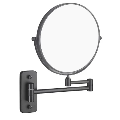 Lusterko kosmetyczne odbicie rzeczywiste / powiększ.3x uchylne, podwójne ruchome ramię Stella 22.01230-B czarny mat