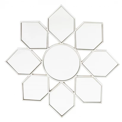 Lustro dekoracyjne srebrne witrażowe 80x80 Vetrario 139917