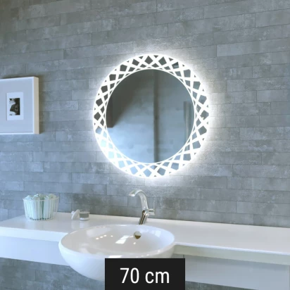 Lustro okrągłe 70 cm z oświetleniem LED MCJ CARMEN 70 ZET wyprzedaż