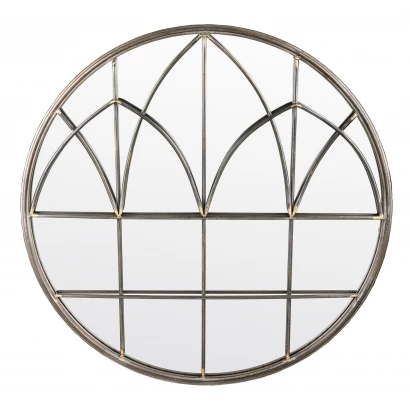 Lustro okrągłe 76x76 metalowe witrażowe Casablanca 141044
