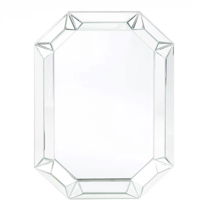 Lustro w szklanej lustrzanej ramie glamour Vetrario 143926 srebrne