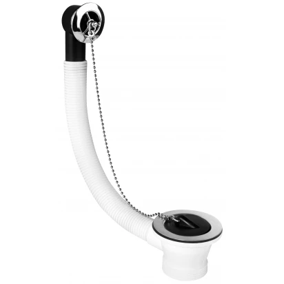 Spust zlewozmywakowy 1 1/2''x40 mm + sito ze stali nierdzewnej + korek gumowy + łańcuszek McAlpine HC17-CP-25