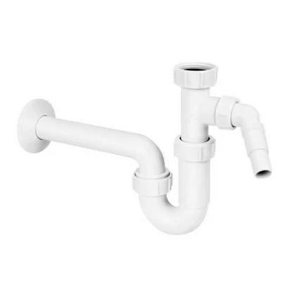 McAlpine HC4PF-32WM Syfon umywalkowy rurowy 11/4x32 mm bez spustu, z podłączeniem pralki / zmywarki