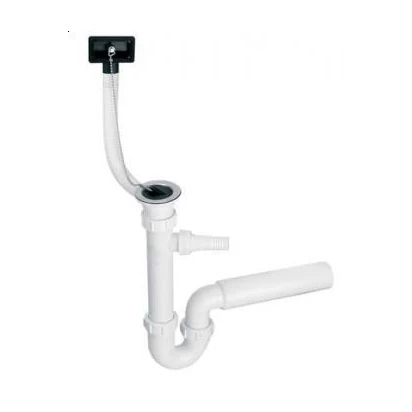 Syfon zlewozmywakowy rurowy z podłączeniem pralki lub zmywarki ze spustem i przelewem McAlpine HC7HC17PR