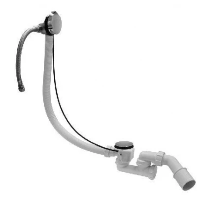 McAlpine HCN3100CB1M-15MM Zestaw odpływowo-przelewowy wannowy z odejściem 40/50 mm z mechanizmem napełniającym i automatycznym L-1000 mm mosiądz / chrom