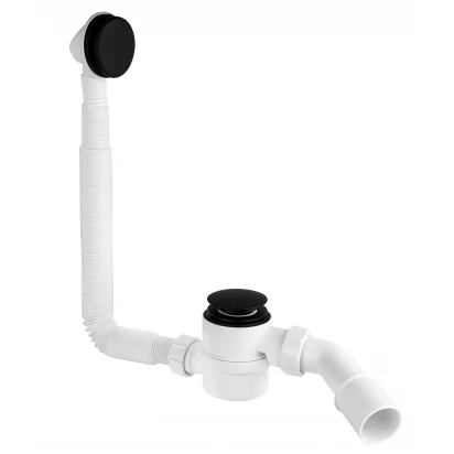 McAlpine Syfon brodzikowo-wannowy klik-klak z odejściem 40/50 mm czyszczony od góry, pokrywa mosiądz, czarny