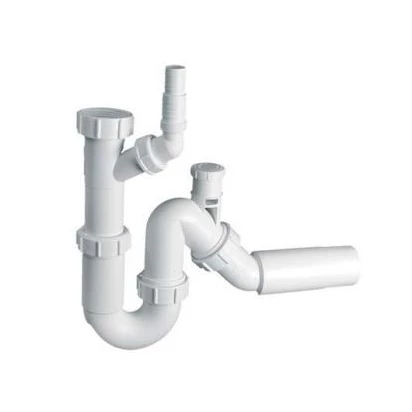 McAlpine TP31VW50 Syfon zlewozmywakowy rurowy z podłączeniem pralki lub zmywarki z napowietrznikiem bez spustu