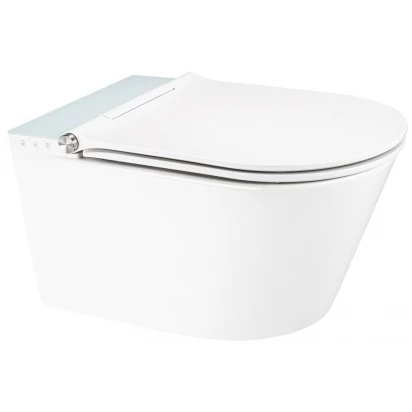 Misk WC myjąca 59,5x37 wisząca bez kołnierza z deską Oltens SMARTFRISK 42038000 biała