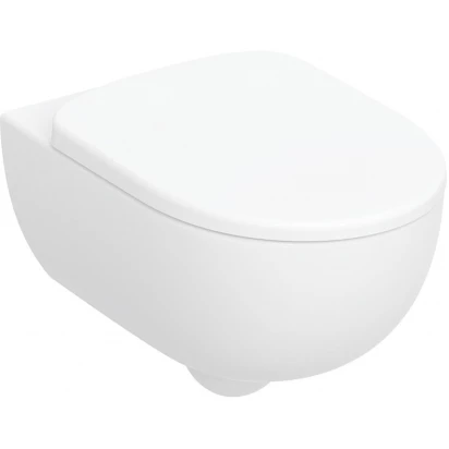 Miska WC 53x36 wisząca bez kołnierza, ukryte mocowania + deska Geberit SELNOVA 501.991.00.1