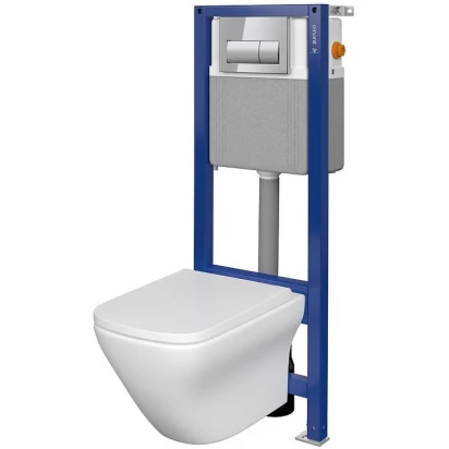 Miska WC LARGA SQUARE + deska wolnoopadająca slim + stelaż podtynkowy AQUA 22 + przycisk mechaniczny PRESTO Cersanit AQUA 2 S701-478
