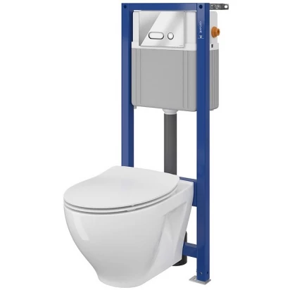 Miska WC MODUO + stelaż podtynkowy + deska wolnopadająca + przycisk spłukujący Cersanit AQUA K701-234