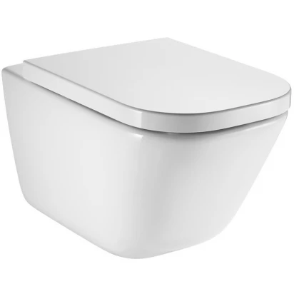 Miska WC wisząca bez kołnierza + deska sedesowa Roca GAP A34H47C000 biała