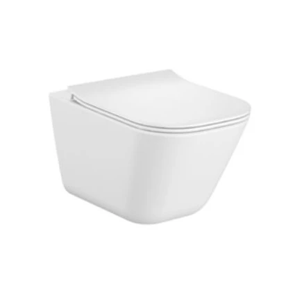 Miska WC wisząca Rimless 48 cm + deska wolnoopadająca slim Roca GAP SQUARE COMPACTO A34H473000