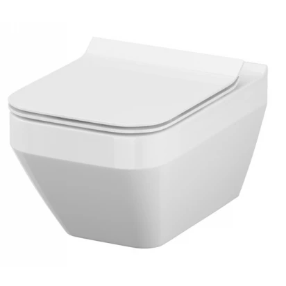 Miska WC wisząca bez kołnierza + deska SLIM wolnoopadająca Cersanit CREA S701-213 prostokątna