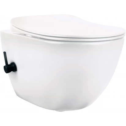 Miska WC z funkcją bidetu + deska wolnoopadająca Deante PEONIA CBP 6WNW biały/czarny