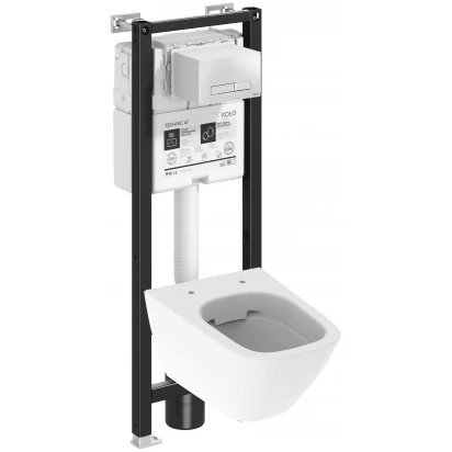 Miska wisząca 35x49 L33124900 bez kołnierza z powłoką + stelaż podtynkowy TECHNIC GT Smart Fresh Koło MODO PURE 99662900