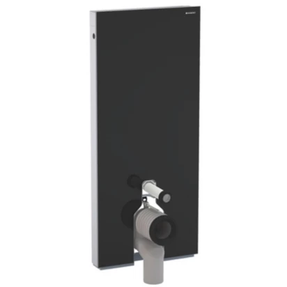 Moduł sanitarny natynkowy H=114 do WC stojącego Geberit MONOLITH 131.033.SJ.1 szkło czarne / aluminium szczotkowane