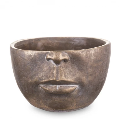 Osłonka cementowa brązowo-złota twarz głowa Cyrus Stone 131016