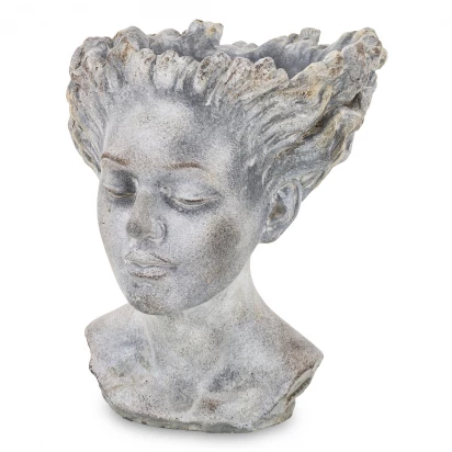 Osłonka głowa kobiety cementowa szara Cyrus Stone 163970