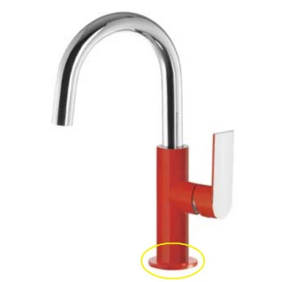 Pierścień pod baterię umywalkową i bidetową Tres LOFT-COLORS 299.084.11.RO czerwony