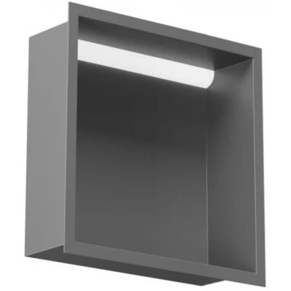 Półka do zabudowy z oświetleniem 30x15 MCJ FLAT F.PWN LED LGR 300/15 szara