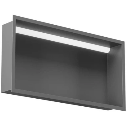 Półka do zabudowy z oświetleniem 60x10 MCJ FLAT F.PWN LED LGR 600/10 szara