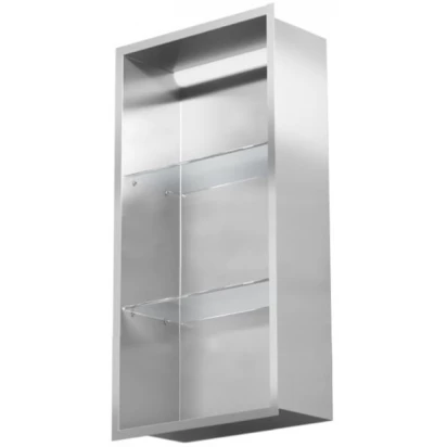 Półka pionowa z oświetleniem do zabudowy 30x60 MCJ FLAT F.PWNP LED 3060/15 SB stal