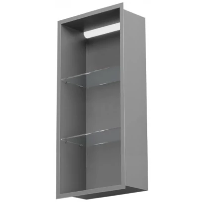 Półka pionowa z oświetleniem do zabudowy 30x70 MCJ FLAT F.PWNP LED LGR 3070/10 szara