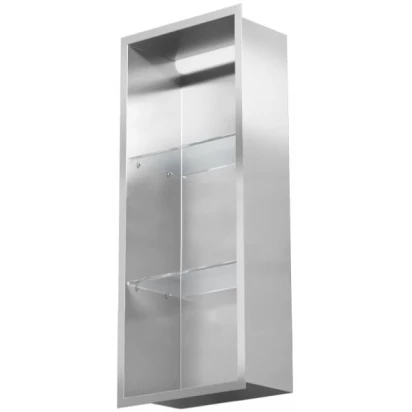 Półka pionowa z oświetleniem do zabudowy 30x80 MCJ FLAT F.PWNP LED 3080/10 SB stal