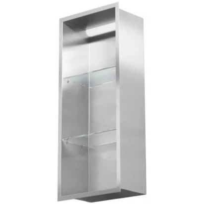 Półka pionowa z oświetleniem do zabudowy 30x80 MCJ FLAT F.PWNP LED 3080/15 SB stal