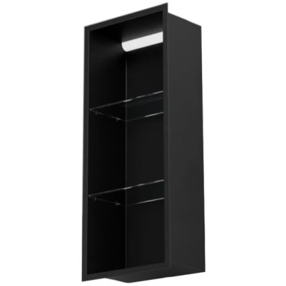Półka pionowa z oświetleniem do zabudowy 30x80 MCJ FLAT F.PWNP LED LBL 3080/15 czarna