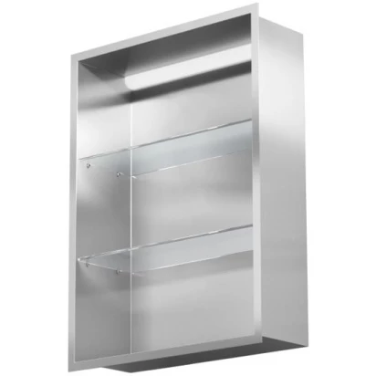 Półka pionowa z oświetleniem do zabudowy 40x60 MCJ FLAT F.PWNP LED 4060/10 SB stal