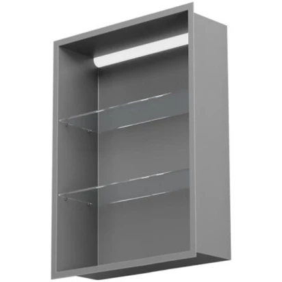 Półka pionowa z oświetleniem do zabudowy 40x60 MCJ FLAT F.PWNP LED LGR 4060/10 szara