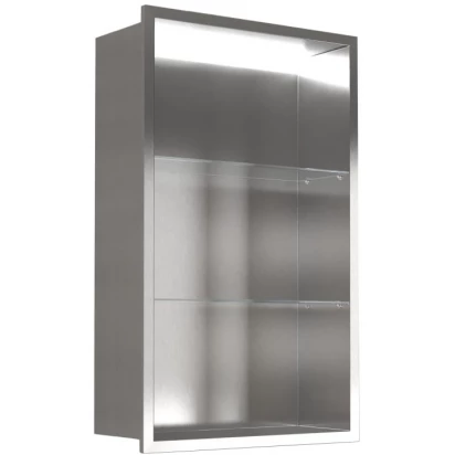 Półka pionowa z oświetleniem do zabudowy 40x60x15 MCJ BEND B.PWNP LED 4060/15 SB stal